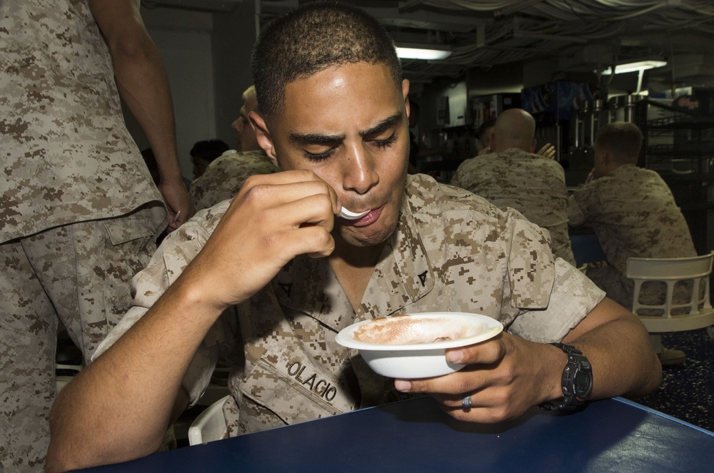 US Marines and Sailors raise sexual assault awareness with ice cream social