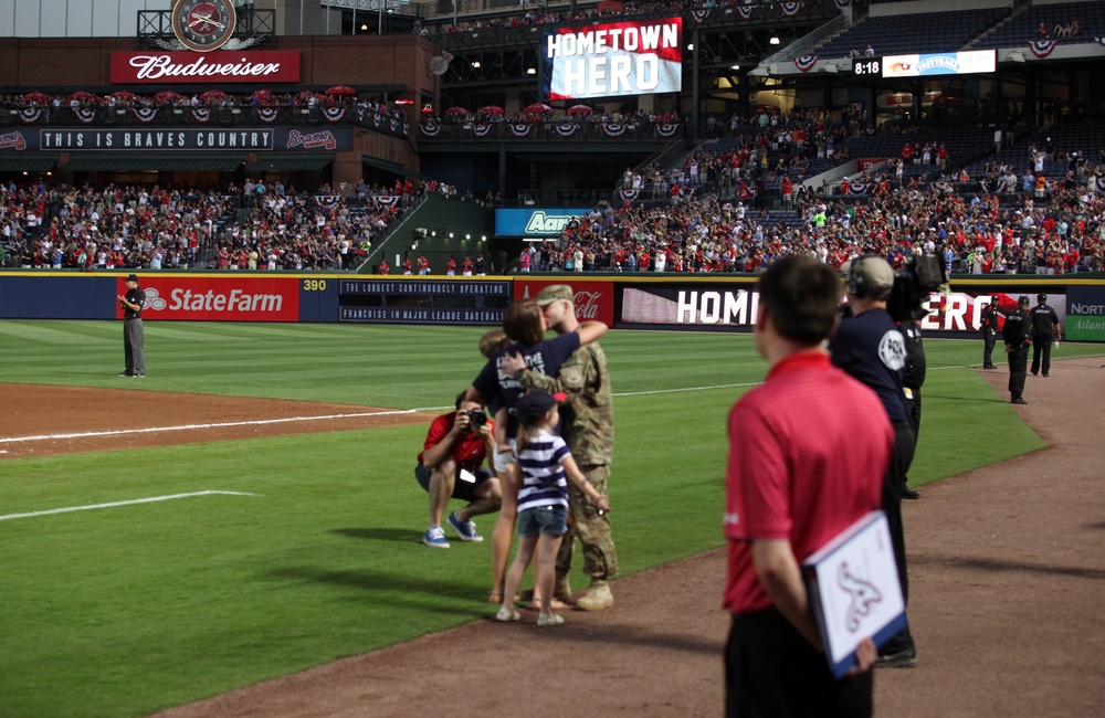 Airman surprises family at Atlanta Braves Military Appreciation game