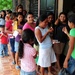 A local woman is surprised after receiving her prescription at the Medical Readiness Exercise being conducted at Caseria Los Limones as part of Operation Beyond the Horizon