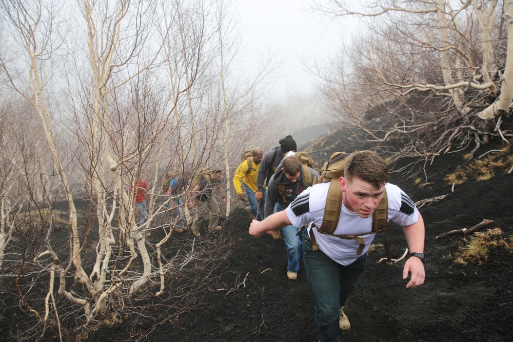 Task Force Marines climb volcano for Earth Day