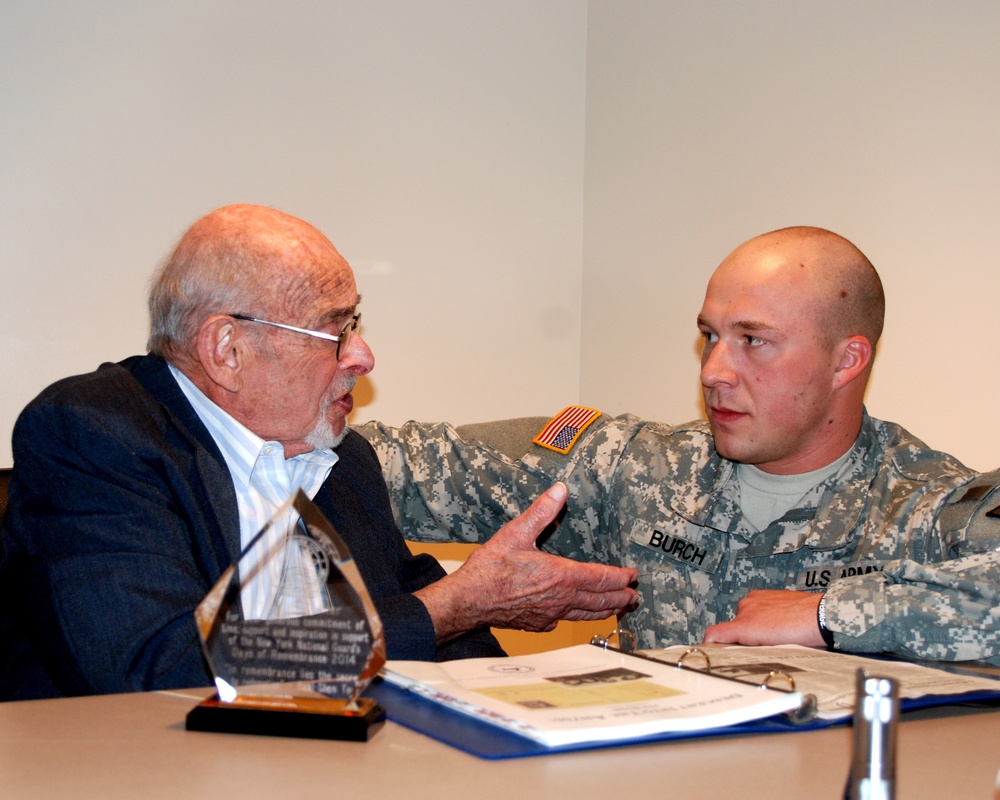 Holocaust survivor and World War II vet speaks to Soldiers, Airmen