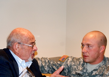 Holocaust survivor and World War II veteran speaks to New York National Guard Soldiers and Airmen