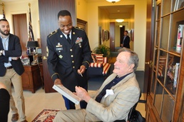 Army Reserve soldier 'enlists' former president to aid in ceremony