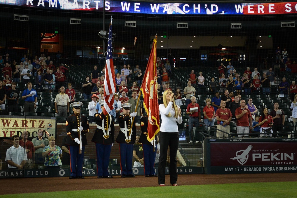 D-Backs VS Rockies: Arizona Marines hail broad stripes, bright stars