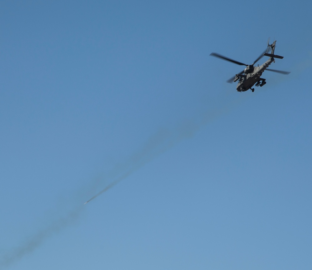 AH-6E Apache Guardian engages enemies