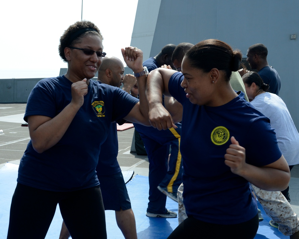 USS Mesa Verde self-defense techniques class