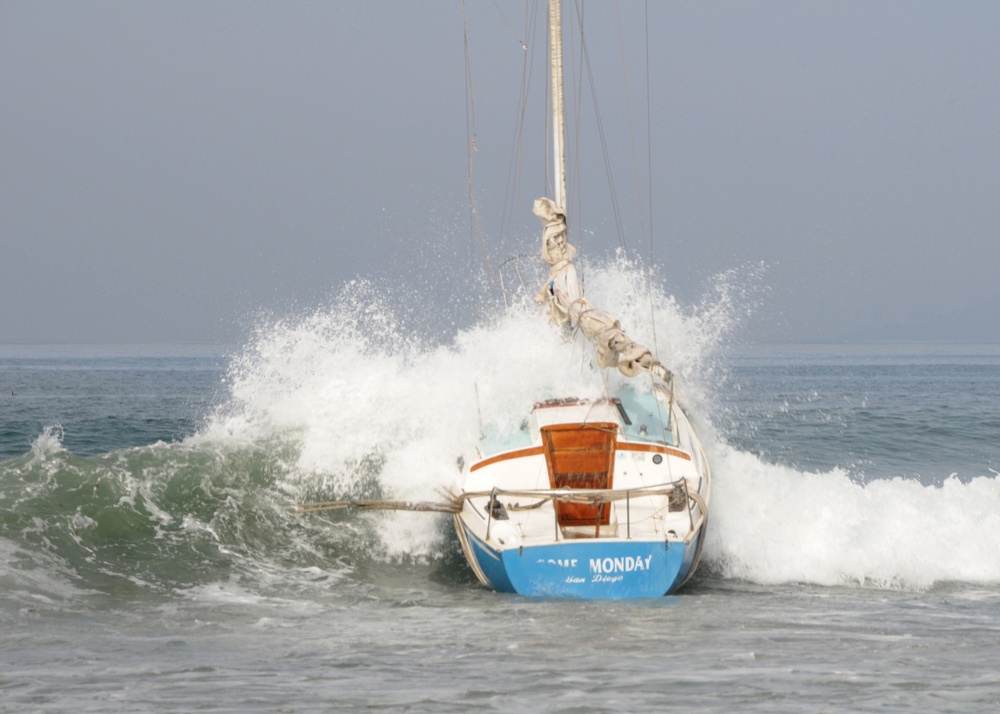 Salvaged sailboat