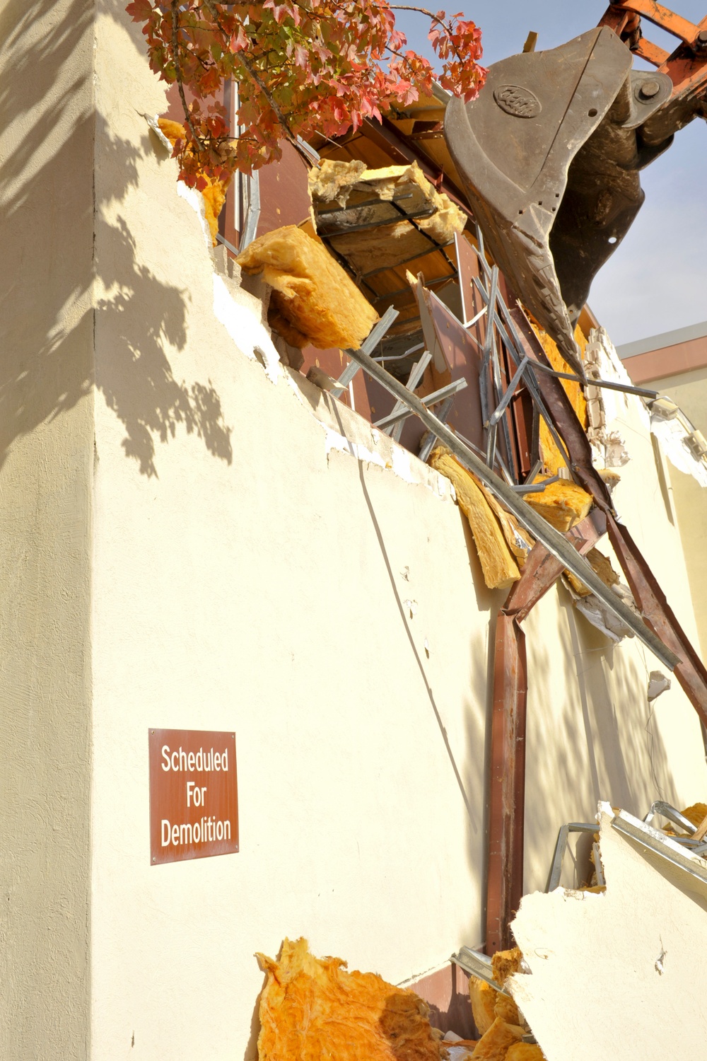 Demolition of Tyndall's old fitness center building