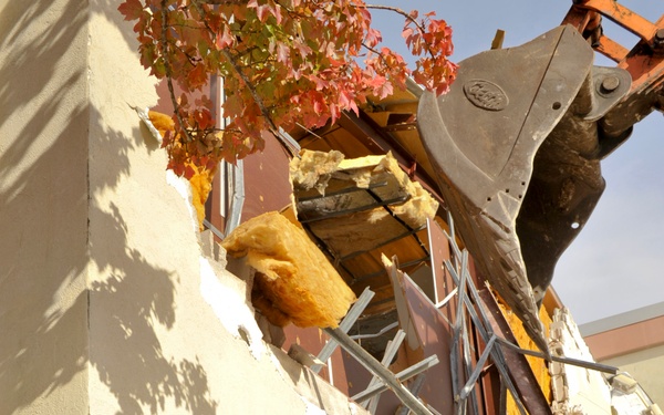 Demolition of Tyndall's old fitness center building