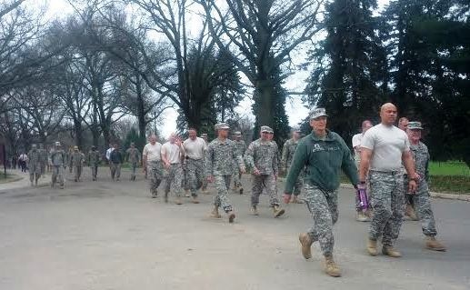 Soldiers walk a mile for a cause