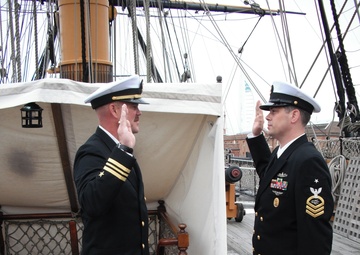 US sailor re-enlists aboard HMS Victory