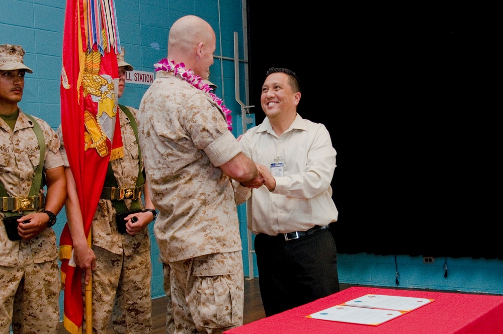 3rd Marine Regiment renews partnership with Mokapu Elementary