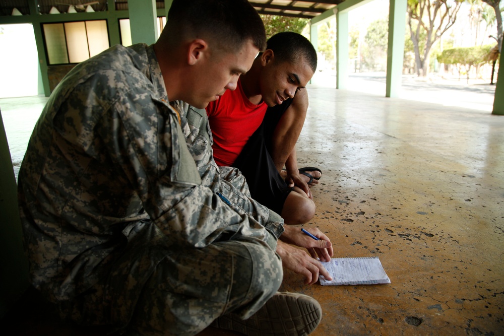 Sgt. Truitt takes time to teach English
