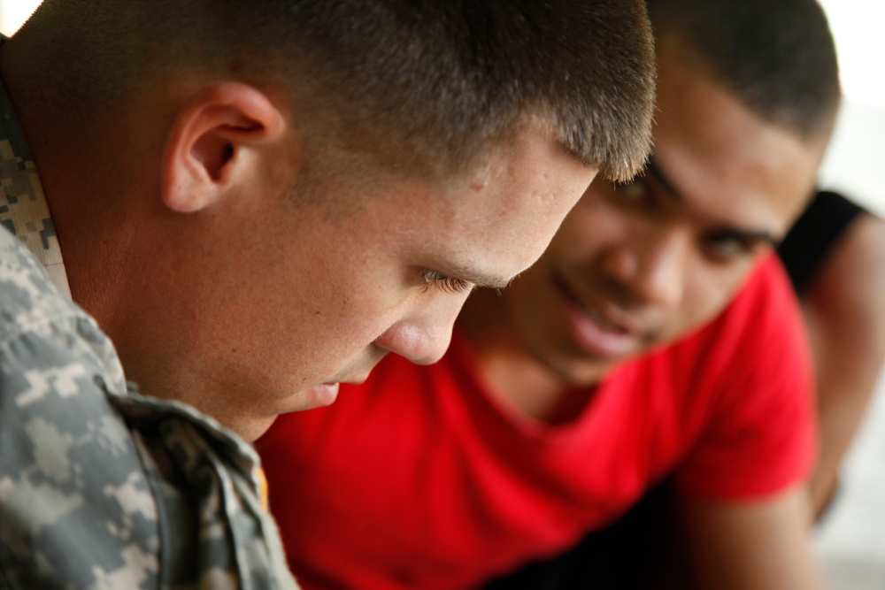 Sgt. Truitt takes time to teach English