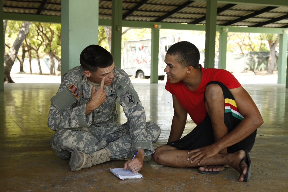 Sgt. Truitt takes time to teach English