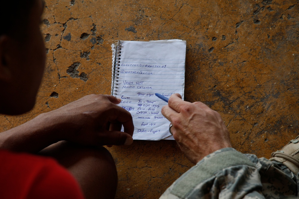 Sgt. Truitt takes time to teach English