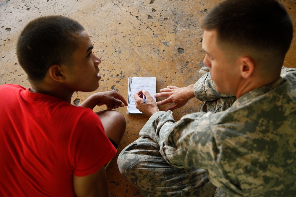 Sgt. Truitt takes time to teach English