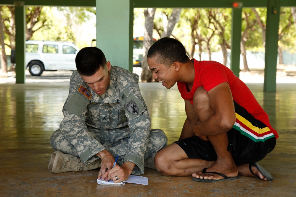 Sgt. Truitt takes time to teach English