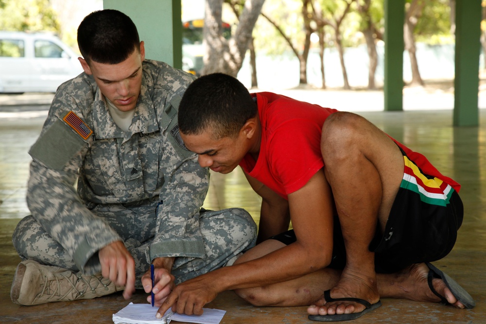 Sgt. Truitt takes time to teach English