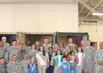 Girl Scouts donate cookies to troops overseas