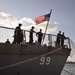 USS Farragut arrives at Mole Pier