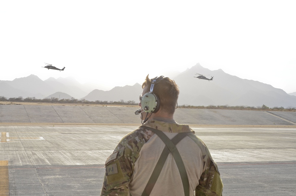 563rd Guardian Angels transport injured sailors to North Island North Island, Calif.
