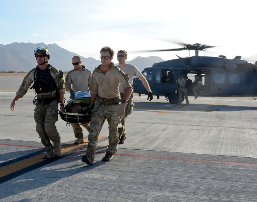 563rd Guardian Angels transport injured sailors to North Island North Island, Calif.