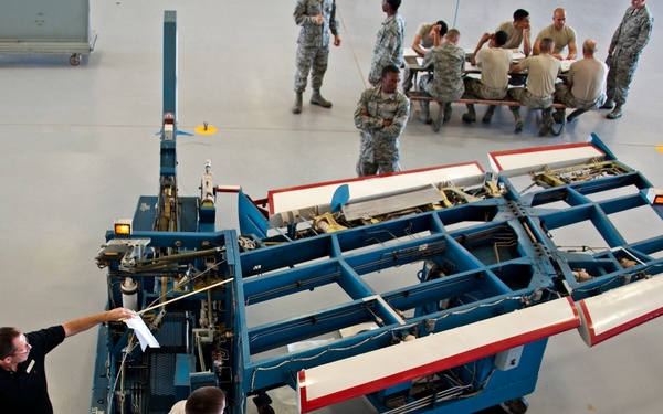 Adjust the role trim on an A-7 Flight Control Trainer