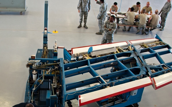 Adjust the role trim on an A-7 Flight Control Trainer