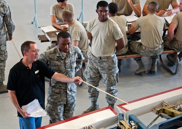 Adjust the role trim on an A-7 Flight Control Trainer