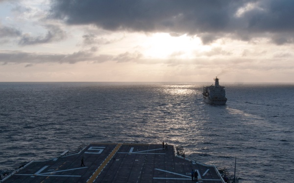 USS Peleliu conducts underway replenishment.