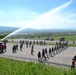 Water cannon demonstration at Camp Novo Selo
