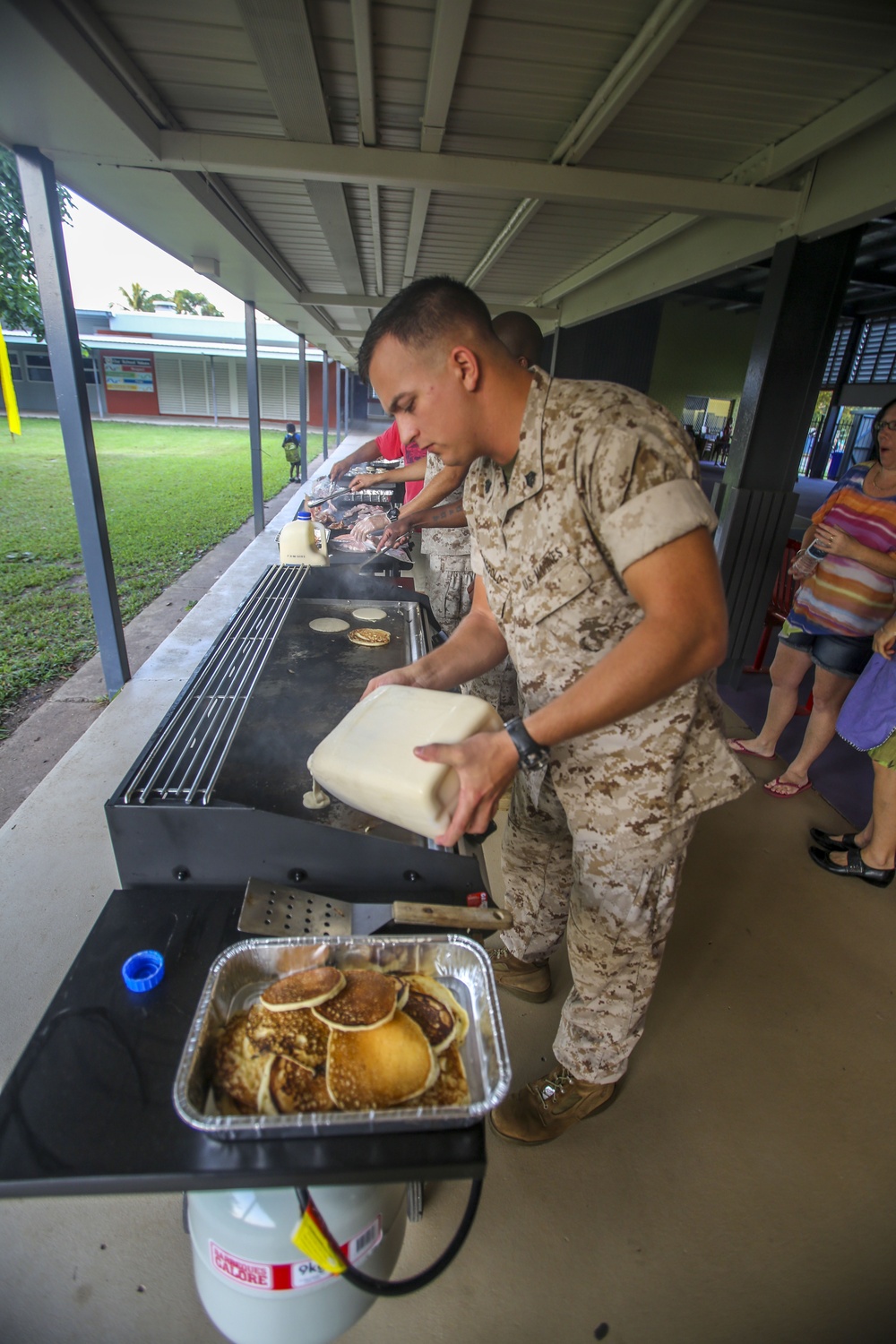 MRF-D Marines cook food for Alawa primary school