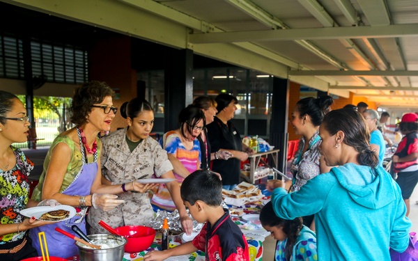 MRF-D Marines cook food for Alawa primary school