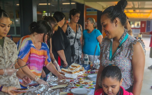 MRF-D Marines cook food for Alawa primary school