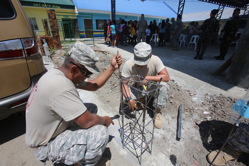 Philippine and U.S. combat engineers develop school and friendships in the Philippines