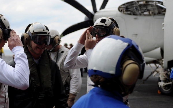 USS George H.W. Bush is in the Atlantic Ocean conducting Composite Training Unit Exercise (COMPTUEX).