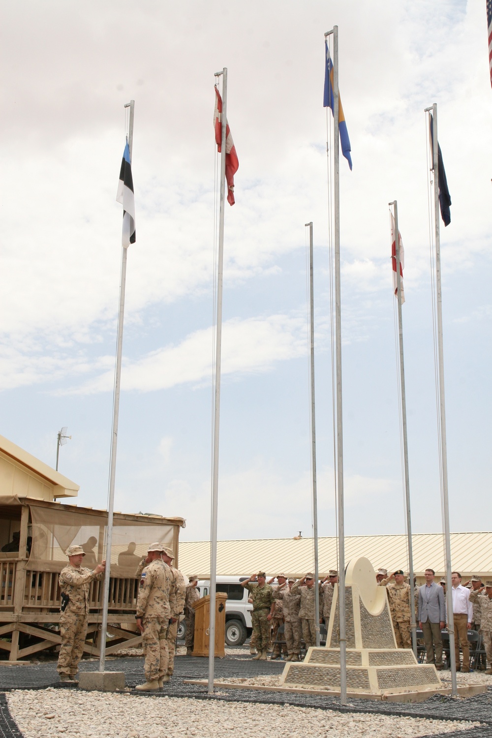 Estonian soldiers bid farewell to coalition counterparts in Helmand province