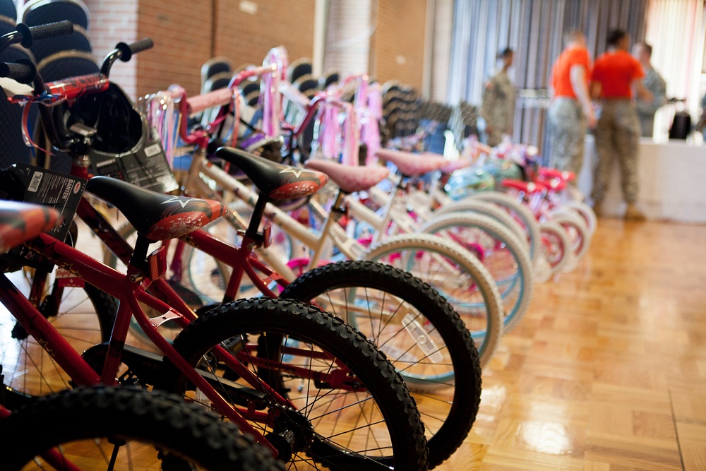 Bike giveaway caps Month of the Military Child