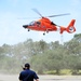 An Air Station San Francisco Dolphin helicopter crew lands in Rio Vista for a training exercise