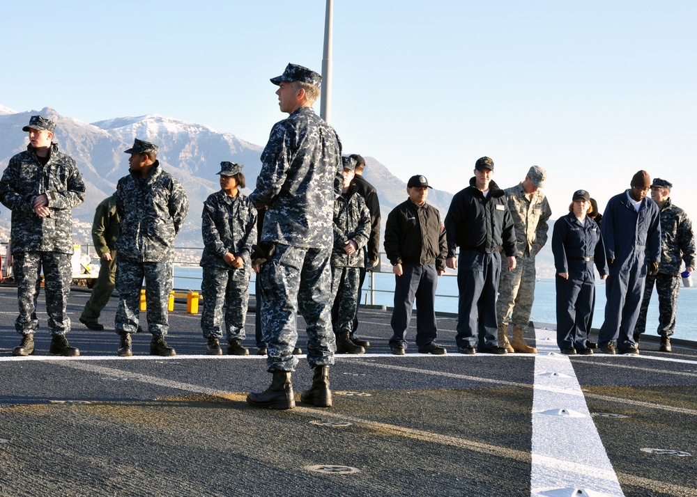 USS Mount Whitney foreign object debris walk down