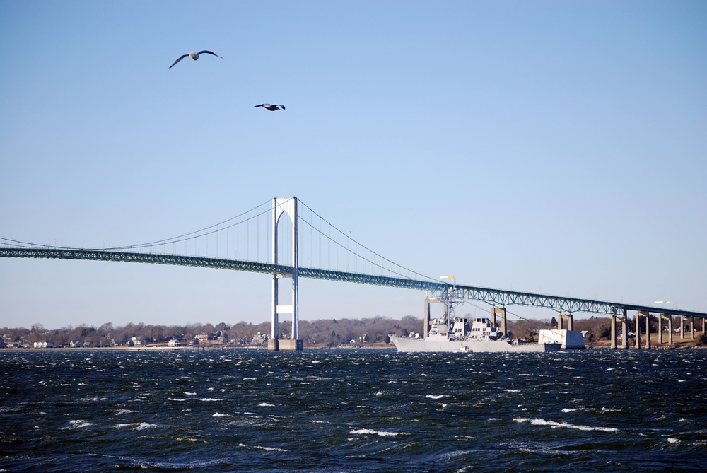 USS Arleigh Burke departs Naval Station Newport