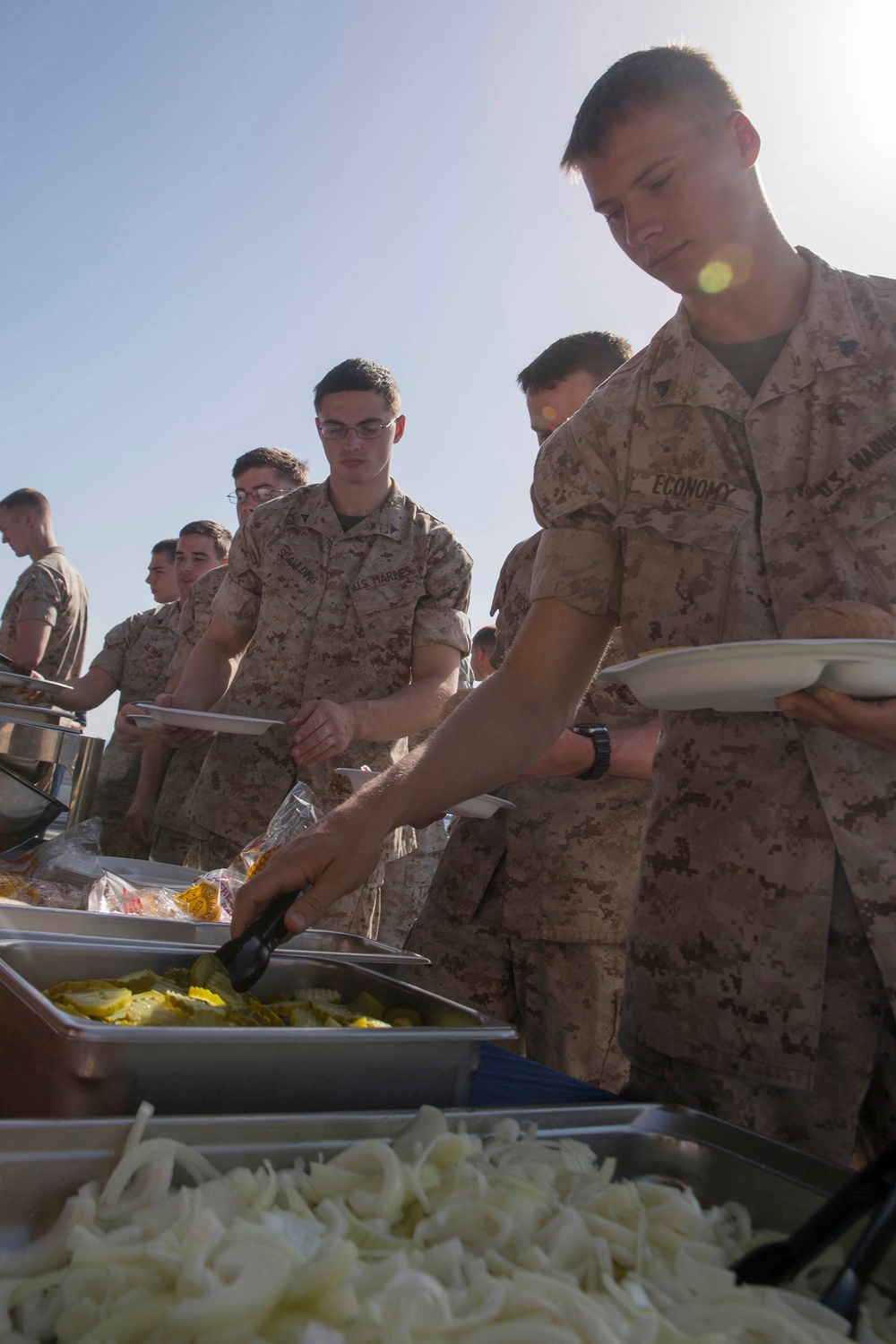 Marines, Sailors enjoy steel beach aboard Mesa Verde