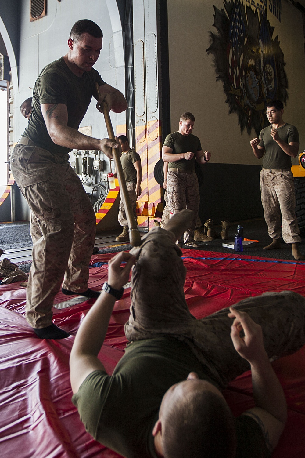 CLB-22 Marines practice MCMAP at sea