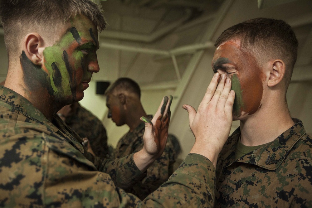 22nd MEU corporals paint their war faces
