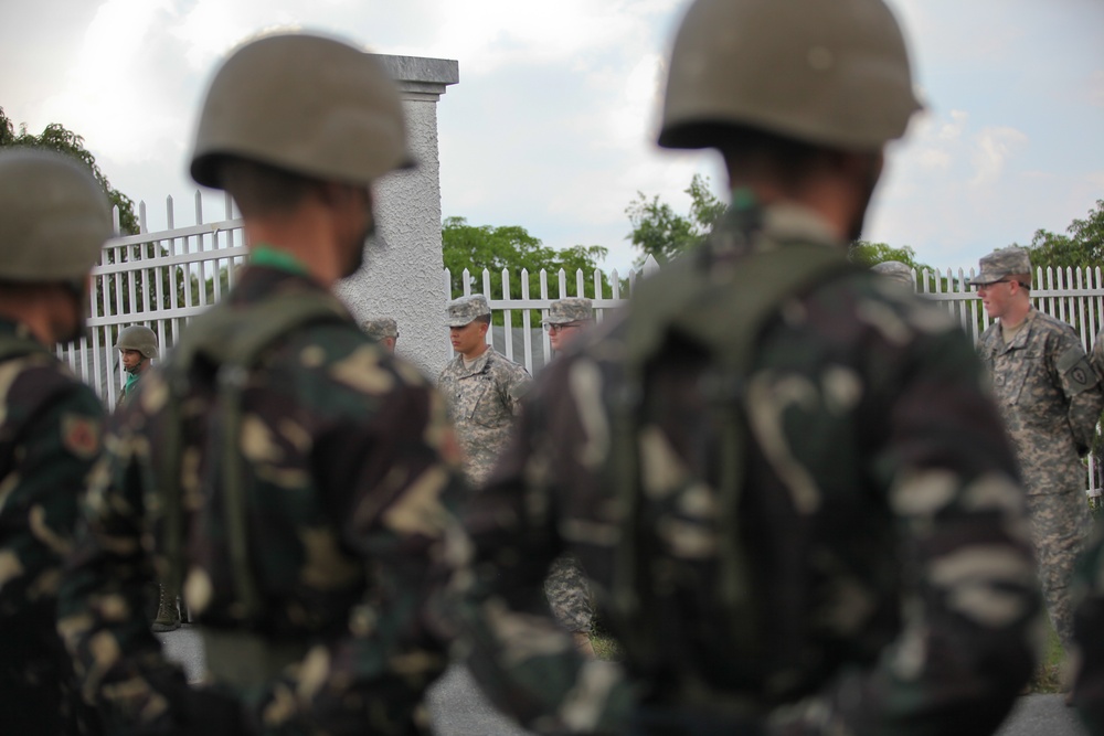 Wreath laying ceremony at the Pangatian War Memorial