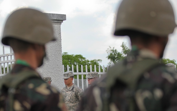 Wreath laying ceremony at the Pangatian War Memorial