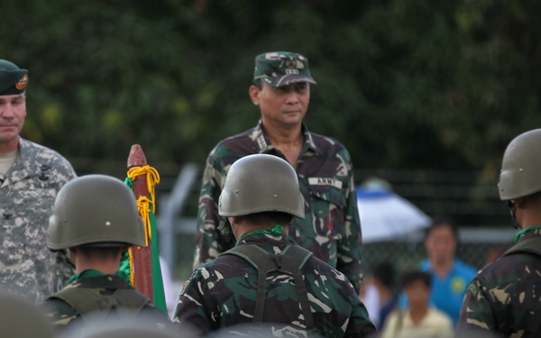 Wreath laying ceremony at the Pangatian War Memorial