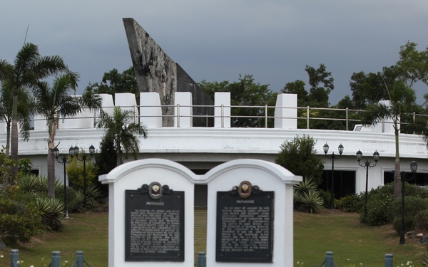 Wreath laying ceremony at the Pangatian War Memorial