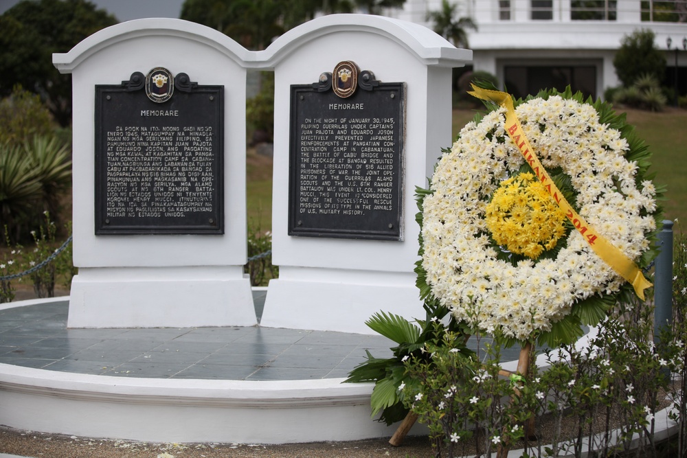 Wreath laying ceremony at the Pangatian War Memorial